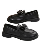Shoes New Two Wearing English Wind Bow Low Single Shoes One Foot Pedal Large Size Leather