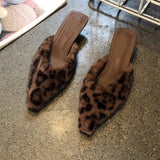 Casual Hairy Half-Slippers Women Wear 2025 New Autumn And Winter Korean Version Of The Pointed Lazy Comfortable Single
