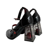 Rose Coarse Heel High Heels Mary Treasure Shoes Retro Single Shoes 2025 New Spring And Autumn