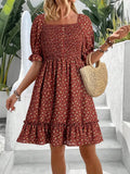 Women's Summer New New Ocean Bubble Bubble Sleeves Crush Flower Dresses Women's
