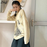 Women Loose Casual Fashionable O-Neck Knitting Solid Simple Korean Style Chic Daily Autumn Trendy Long Sleeve