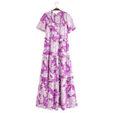 Women's New Cotton-Print T-Shirt With Loose Cake Dress
