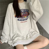 Zingj Fire Round Collar Hoodie Women Autumn 2023 New Korean Version Of The Cap Thin Coat Students Loose Clothes