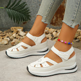 New Thick-Soled Sandals Hollow Breathable Sports Sandals Large Size Women's Thick-Soled Magic