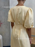 Summer Women's Long Dress Elegant Short-Sleeved