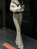Ucka-Colored Micro-Tight Jeans Women's Spring High-Waist Niche Fashion Drag-And-Thall Thighs