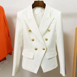 High-Grade Sharp Star Suit Jacket Female Metal Lion Head Buckle Double Buckle Small