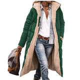 Solid Hooded Cotton Suit Long Sleeve Double-Sided Winter Warm Shirt Coat Cotton