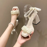 Sandals Are Purchased In Advance, Comfortable Permeable PU Rubber Coarse And High-Heeled