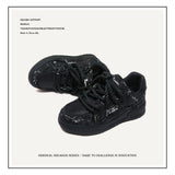 Shoes Destruction Aesthetics Splash Ink Series Street Small Black Shoes Rope Bread Shoes And Shoes Couple Fashion