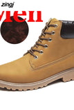 Men Boots PU Outdoor Snow Ankle Boots Male Lace Up Anti-slip Booties British Sneakers Plus Size 46 Zapatos De