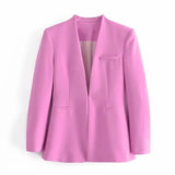 New Multi-Color Solid-Color Slimming Simple Leisure Suit Jacket