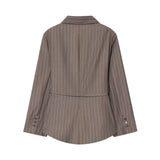 Women's Clothing Explosion Fashion Stripe With Cushioned Shoulder Belt Suit + Double Trousers