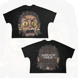 T-Shirt Hip-Hop Fun Cartoon Pattern Printing Oversized T-Shirt Original Gothic Cotton Short