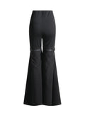 Zingj Horn Trousers 2024 Spring / Summer New High Waist Show Thin Design Sense Belt Splicing Solid Color Slim All-Match