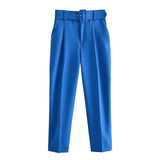 2025 New 褶皱 Multi-Colored Harun Pants Casual Solid-Colored Small-Footed Women's Trousers