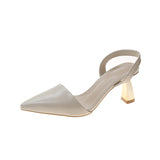 Heel Baotou Sandals Female Summer 2025 New Good Match Pointed Thick Heel Female Empty Fashion