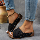 Hollow Thick Bottom Slippers Women Outside The Slope And Light Beach Cool Slippers Lat