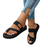 New Large-Size Lady Flat-Bottomed Toe Cool Slippers Comfortable Breathable Beach Slippers Women Light