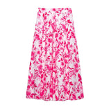 Women's Cascaded Collared Shirt Fan Flute Cloak Skirt Set 5029086