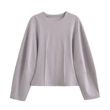 New Double-Sided Round Collar Blouse 3641859 Elastic Casual Trousers