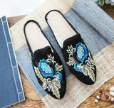 Zingj Head Slippers Fashion Embroidered Cloth Shoes Ethnic Wind Spring And Summer Ladies Sandals Slippers Cloth Art