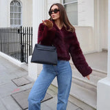 Women's Clothing Explosion Fashion Elegant Collar Collar Coat Imitation Fur