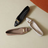 Light Tip Thick Heel Single Shoes Women 202 Autumn New Super Temperament Square Low-Heeled Commuter Work