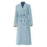 New Heavy Industry Beads Cowboy Long Wind Coat Coat Coat Female