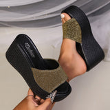 Zingj Slippers Female 2024 Summer New Thick Bottom Sequins Net Red Fashion Casual One Word