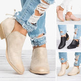 Size Wish New Casual Women's Shoes After Zipper Short Barrel Martin