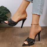 Tip High-Shoe Slippers Female Word Sexy Fine And Fashion Cool Slippers