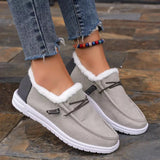 Hair Plus Velvet Low-Top Single-Shoe Women Warm Large-Size Cotton Shoes