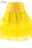 Skirts Womens Fashion High Waist Pleated Tutu Retro Vintage Petticoat Crinoline Underskirt Faldas