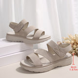 Large-Size Loose-Soled Sandals Women 2025 Summer New Slope And Flat-Bottomed Magic Beach