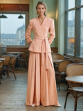 French Fashion Casual Suit 2025 New T-Shirt With Waist-High-Rise Folding Leg Trousers Two-Piece