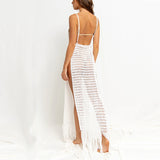 Sexy Hollow Knitted Tuk-In-Long Beach Dress Bikini Jersey Sunscreen
