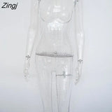 Crystal Diamond Mesh Sexy Bodycon Dress Women Hollow Out Fishnet Summer Beach Knee-Leng Dress Transparent Party