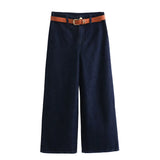 New Autumn Jeans With High Waist, Wide Legs And Ankles