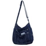 Aesthetic Denim Large Canvas Crossbody BagOutfit