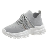 2025 New Fashion Flying Woven Mesh Breathable Single Shoes Women's Casual Platform One Foot Pedal Sports Small White