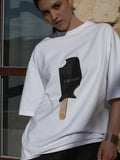 Sales Of Retro Simple Print T-Shirts In The Summer Free-Round Collar Pure Cotton Short