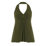 Sexy Lace Splicing Hanging Neck Bare Back A Sling Sling Vest Hottie Temperament Thin Knitting