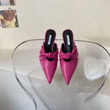Toe Half Slippers Women's 2021 Spring and Summer New Pointed Toe Outer Wear Thin Heeled Shoes Sandals Women's