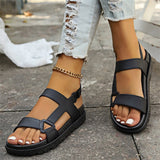 Summer New Casual Sandals Women's Cake Magic Sticker Thick-Soled Sandals Beach Women's Shoes Flat