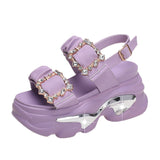 Celebrity Ins Tidal Platform Platform Sandals Female Summer 2025 New Korean Version Of A Word Button Dew Toe Sports