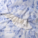 Summer Dress With Belt Laminated Decorative Print