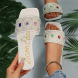 Scented Slippers Women Wear Ins Fashion Flat-Bottomed Pearl Soft-Bottomed French-Style Cool Drag