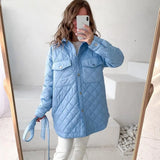 Buckle Collar Loose Warm Lingge Cotton Suit New 2025 Autumn And Winter With Thick Cotton
