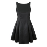 Satin Back V Backless Mini Dress-Outfit